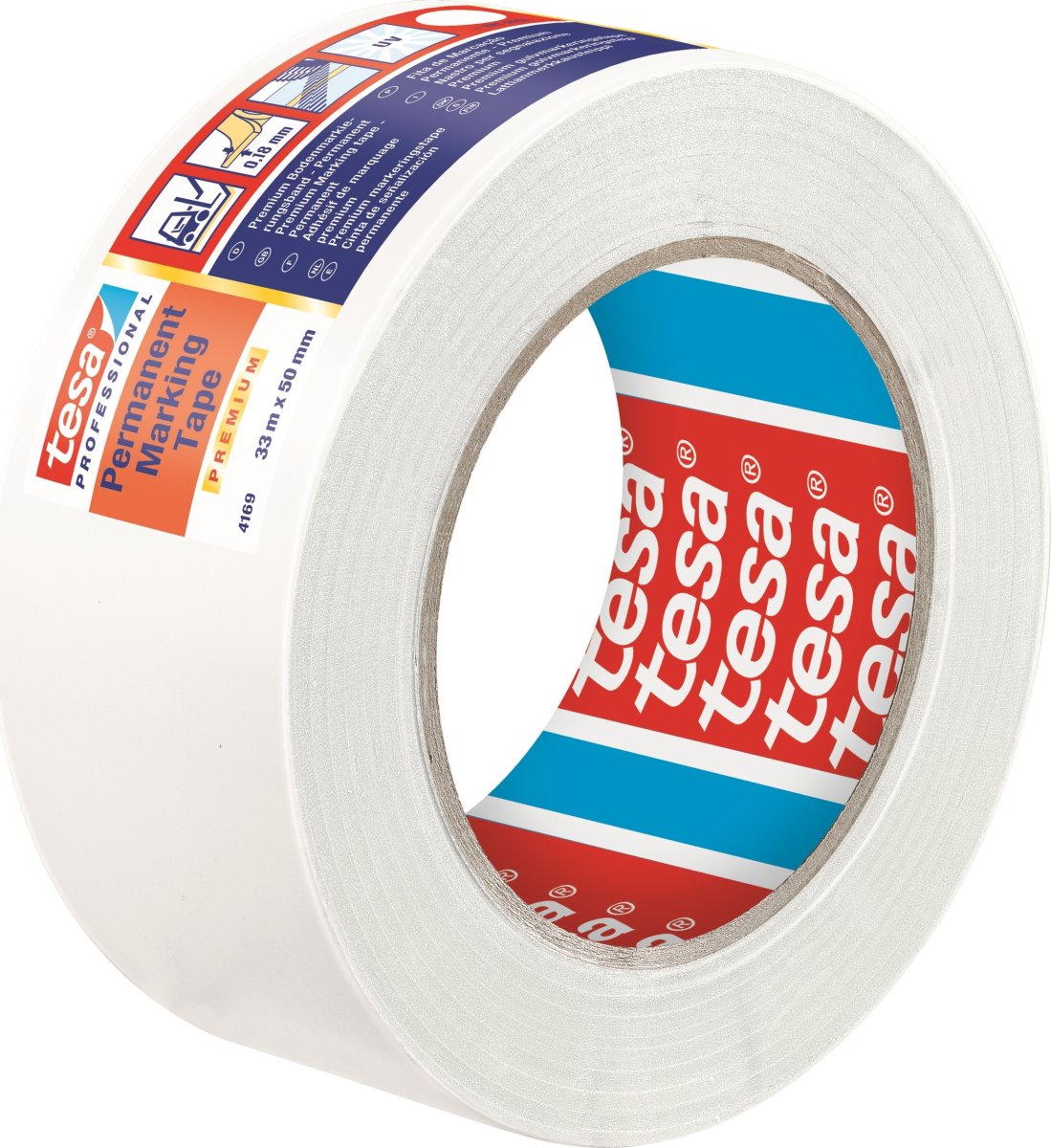 tesa golvmarkeringstejp, 50 mm x 33 m, vit