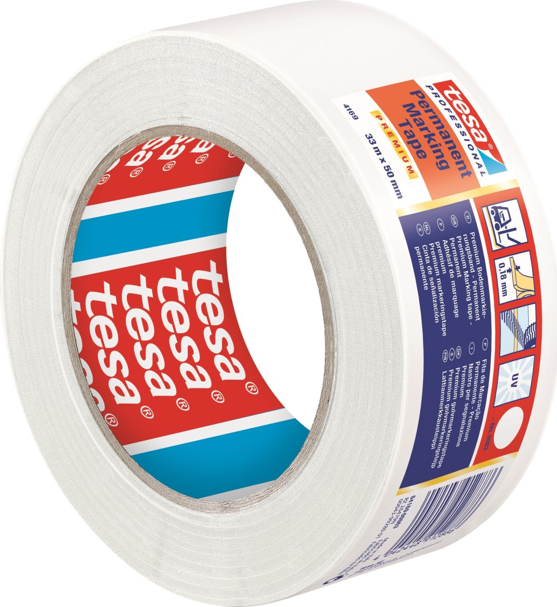 tesa golvmarkeringstejp, 50 mm x 33 m, vit