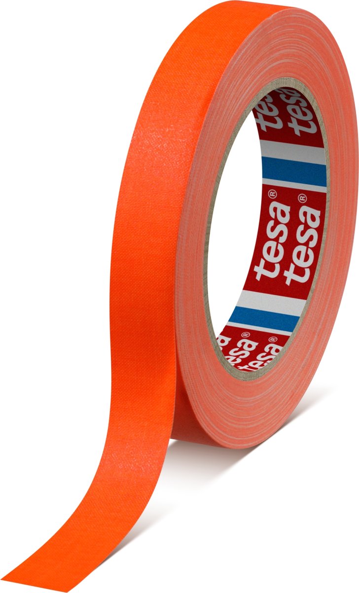 Tesa självlysande eventtejp, 25mm x 19m, orange