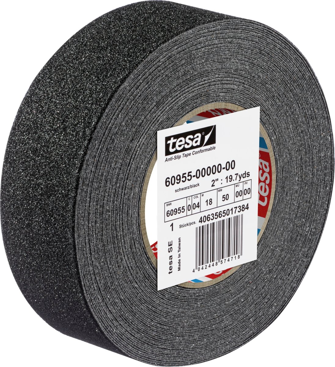 tesa flexibel halkskyddstejp, 50 mm x 18 m, svart