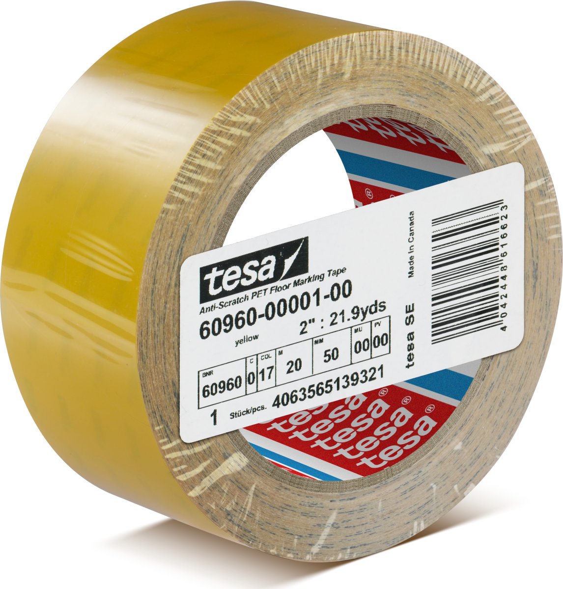 tesa slitstark golvmarkeringstejp, 50mm x 20m, gul