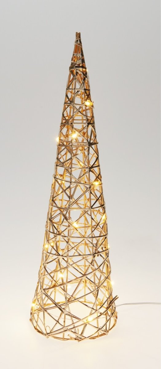 Konträd m. LED, champagneguld, H40 cm