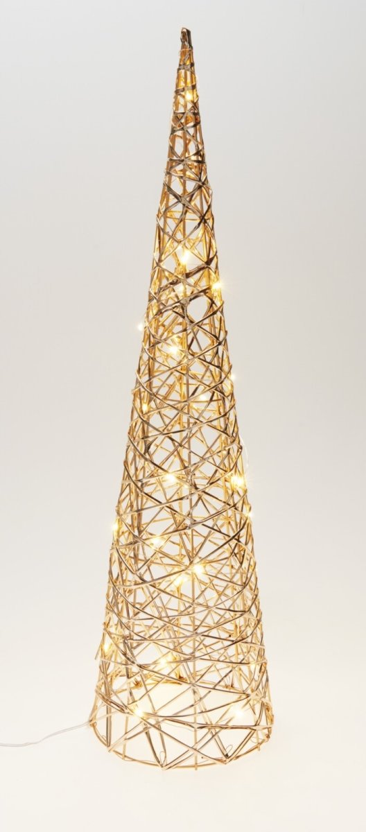 Konträd m. LED, champagneguld, H60 cm