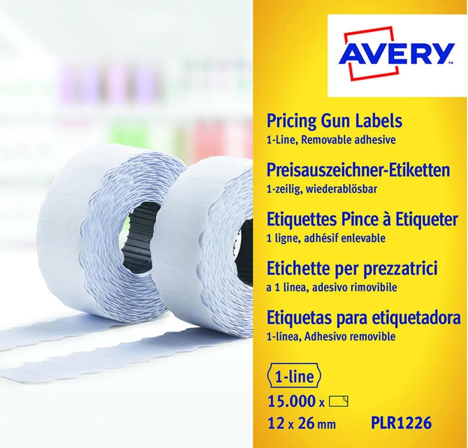 Prisetiketter för 2-raders prismärkare, utan säker