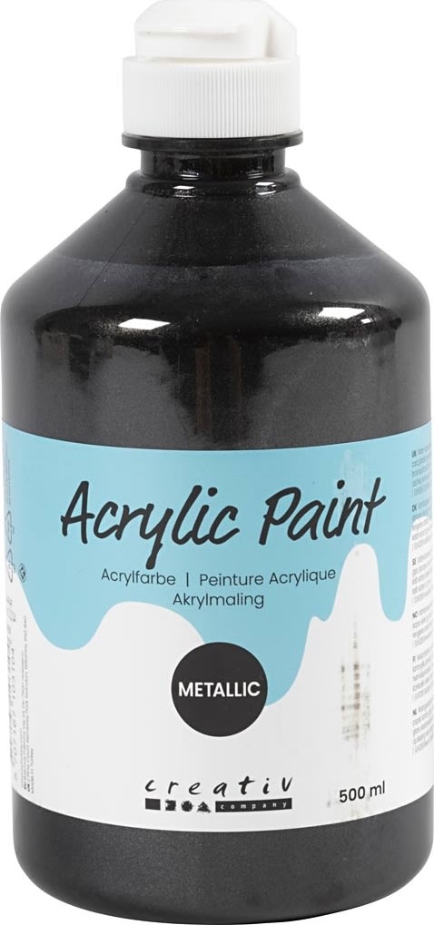 Akrylfärg A'Color 500 ml metallisk svart