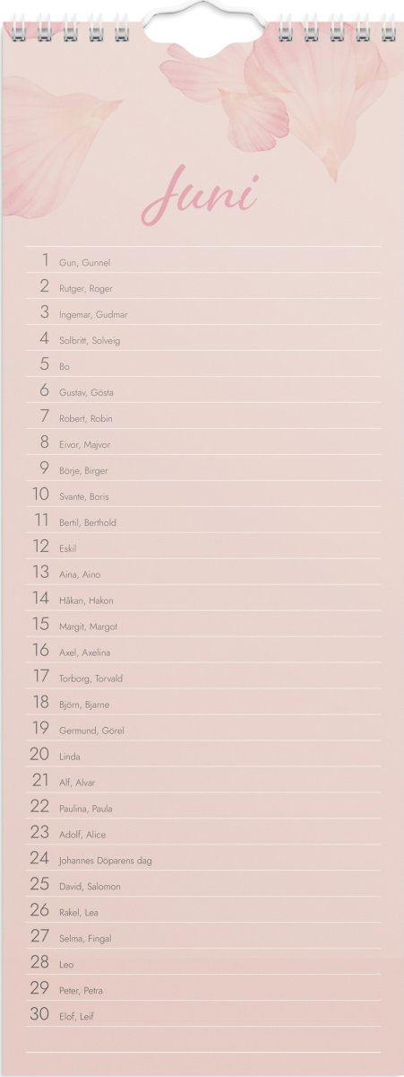 Burde 2026 Födelsedagskalender, vägg