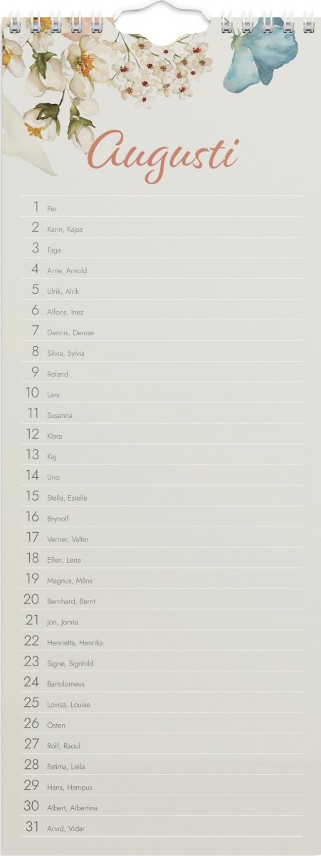 Burde 2026 Födelsedagskalender, vägg