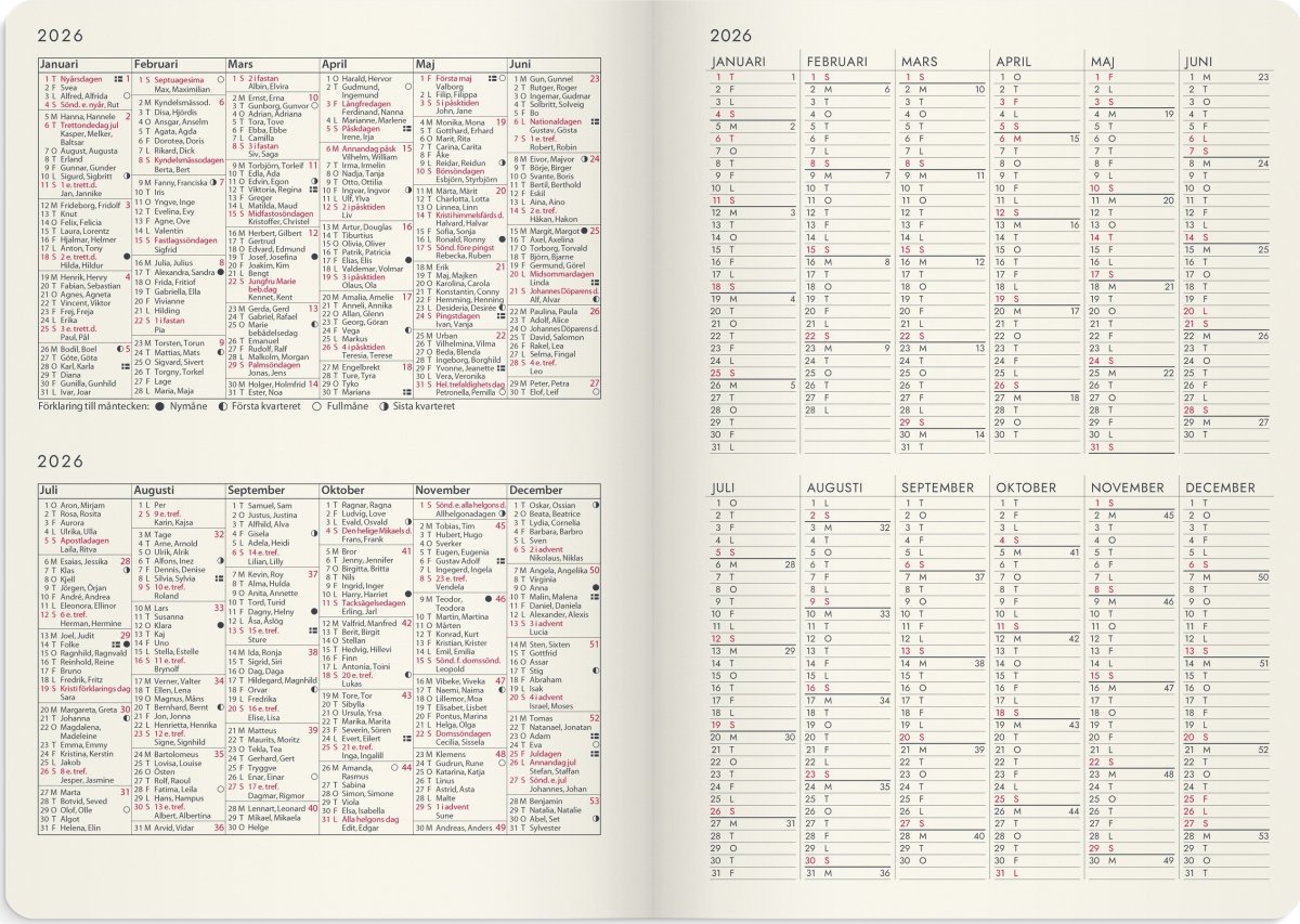 Burde 2026 Kalender, Agency Forma Deluxe, Svart