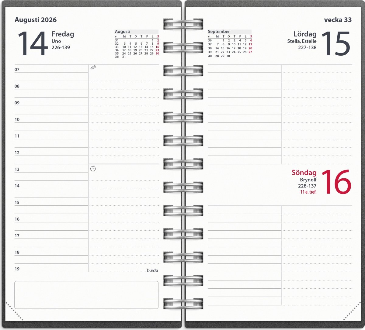 Burde 2026 Kalender, Eco Line