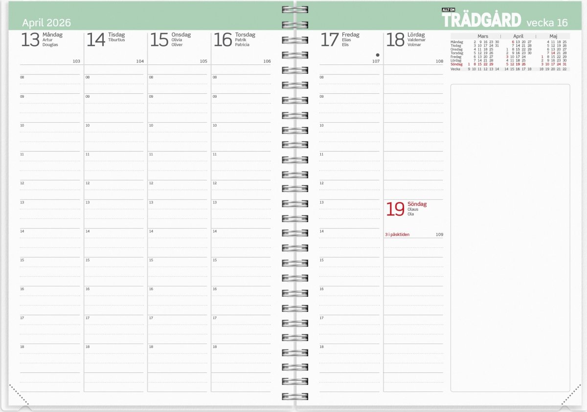 Burde 2026 Kalender, Allt om Trädgård
