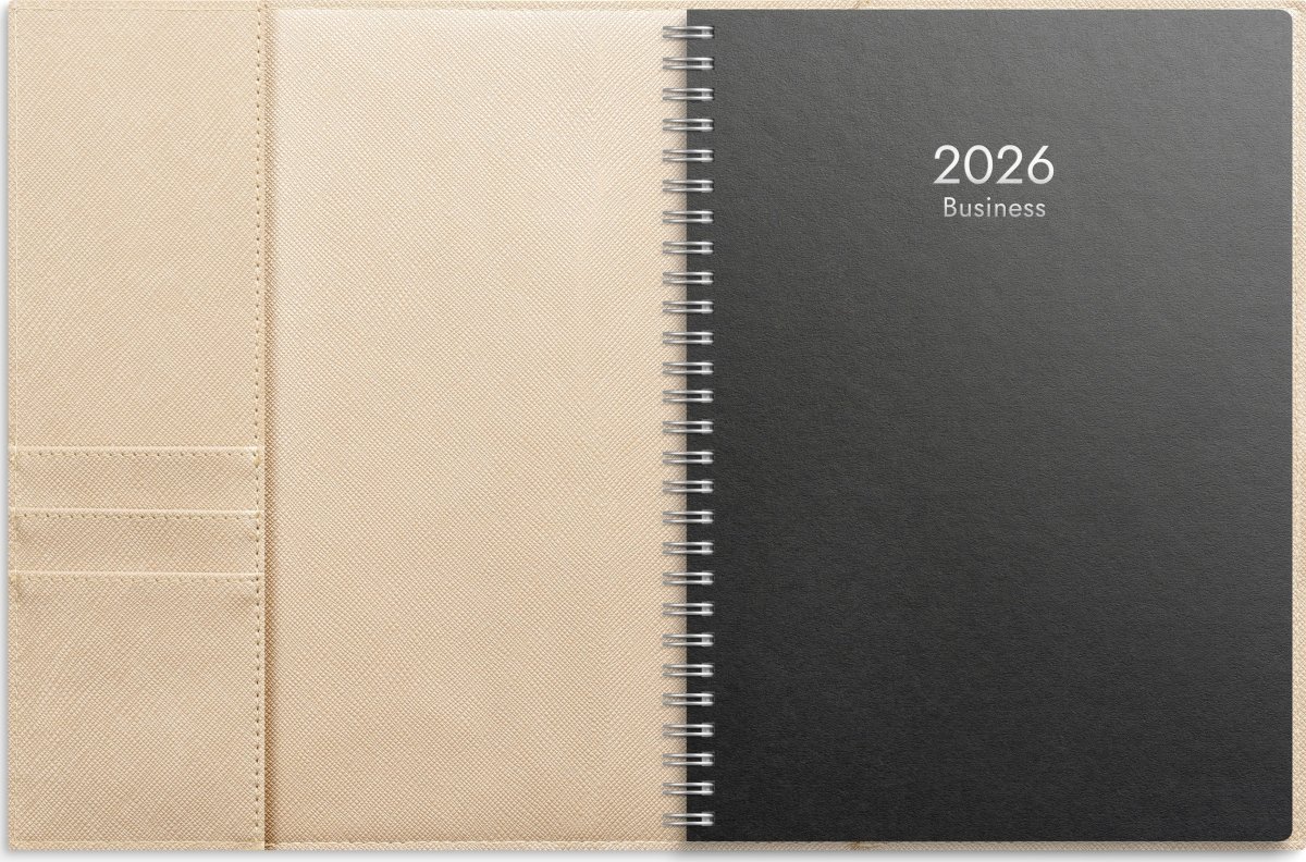 Burde 2026 Kalender Business, Tora, konstläd/beige