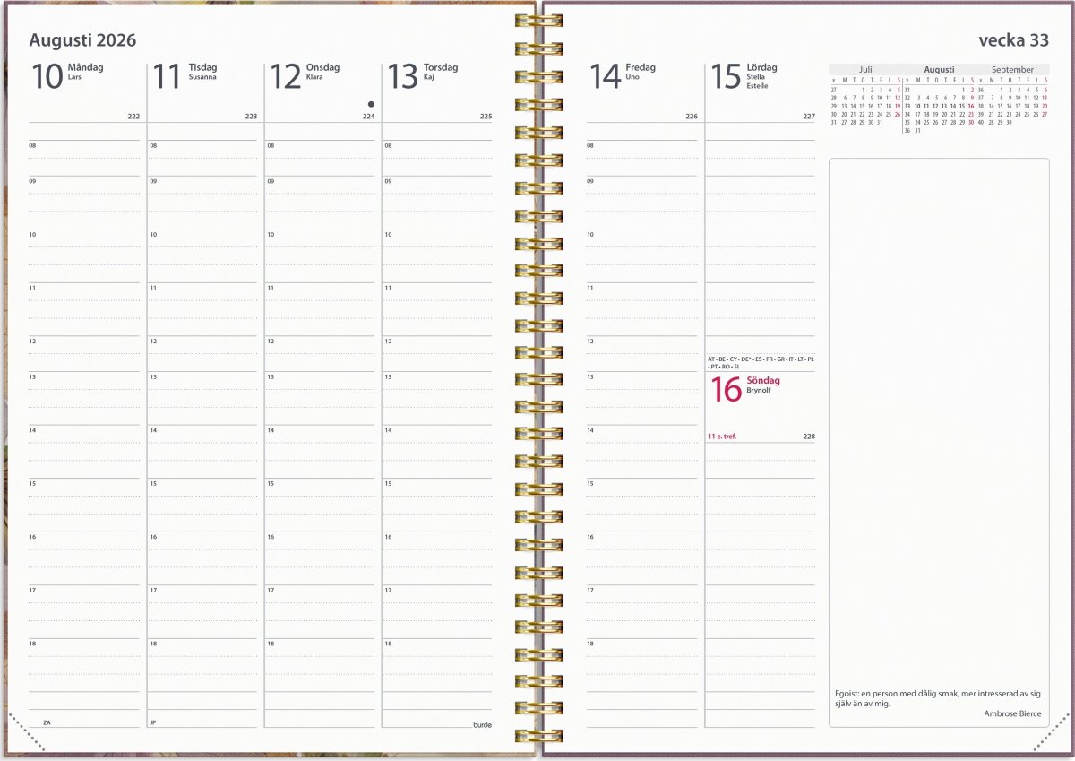Burde 2026 Kalender, Business Story pensé
