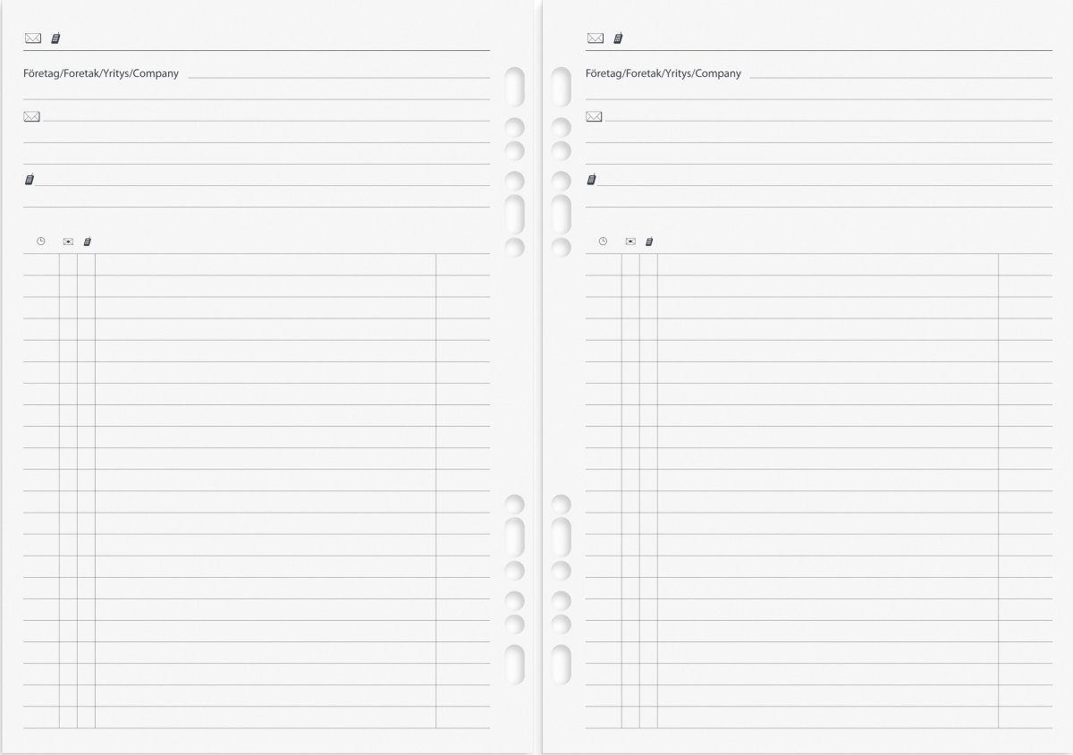Burde 2026 Systemkalender Business, skinn, Svart