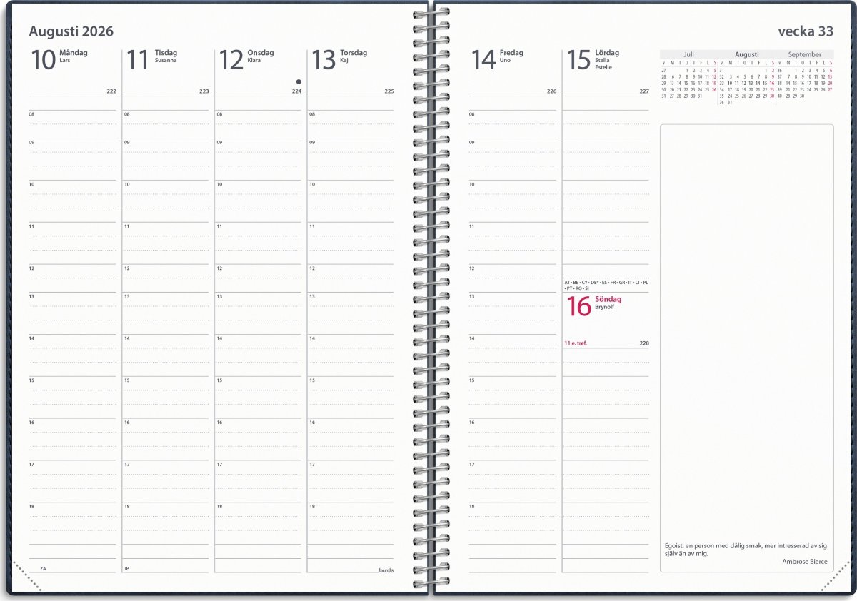 Burde 2026 Kalender, Business Twist, Blå