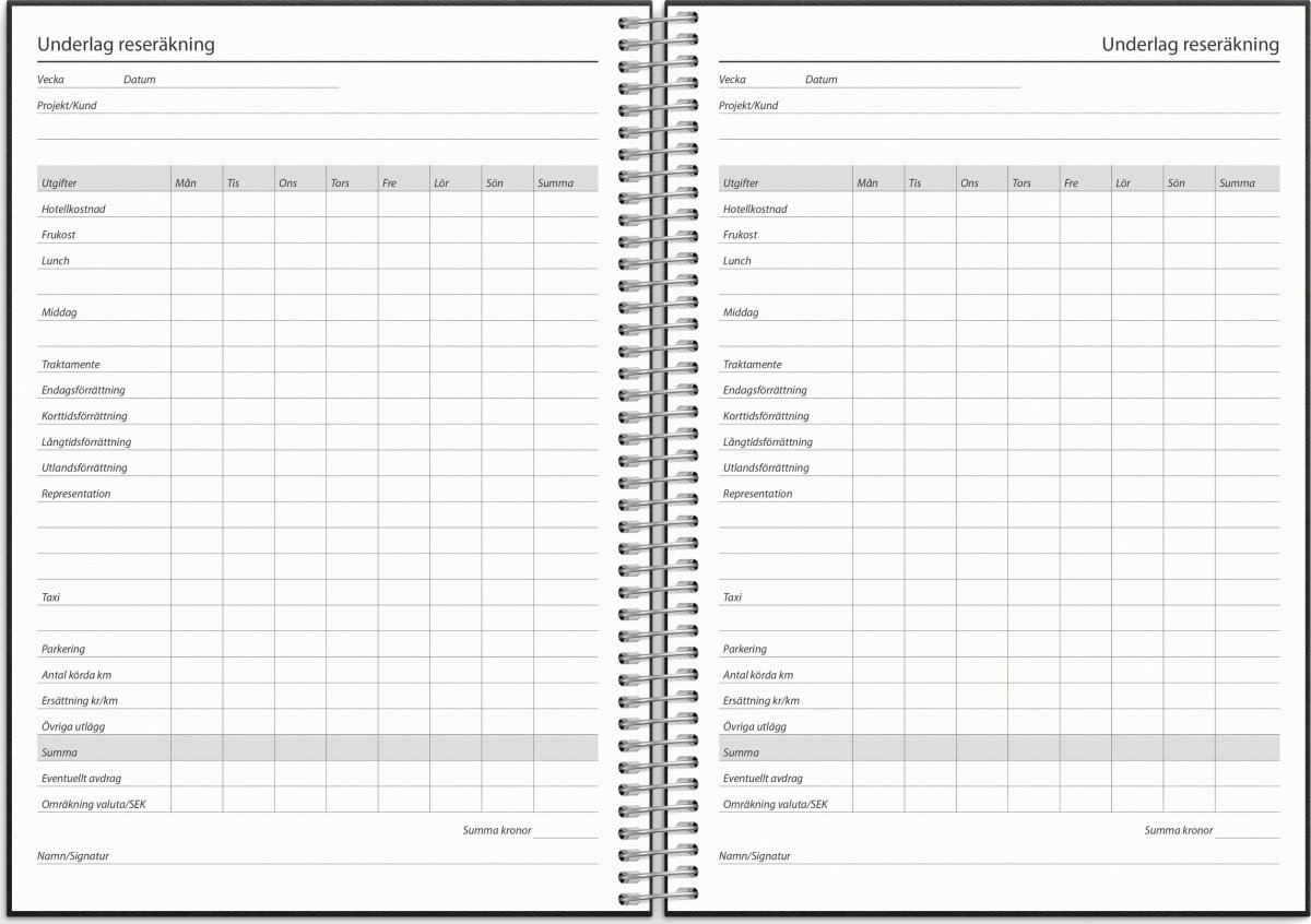 Burde 2026 Kalender, Business VIP svart konstläder