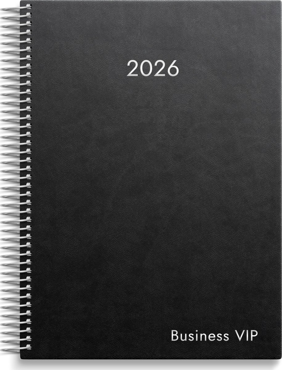 Burde 2026 Kalender, Business VIP svart konstläder