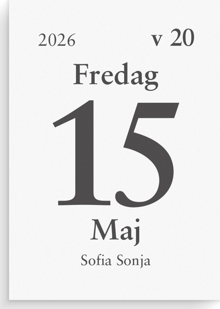 Burde 2026 Kalender, Dagblock, 44x63 mm
