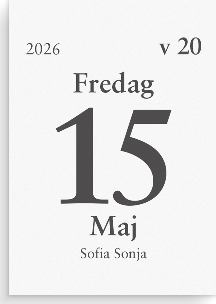 Burde 2026 Kalender, Dagblock 75x107 mm