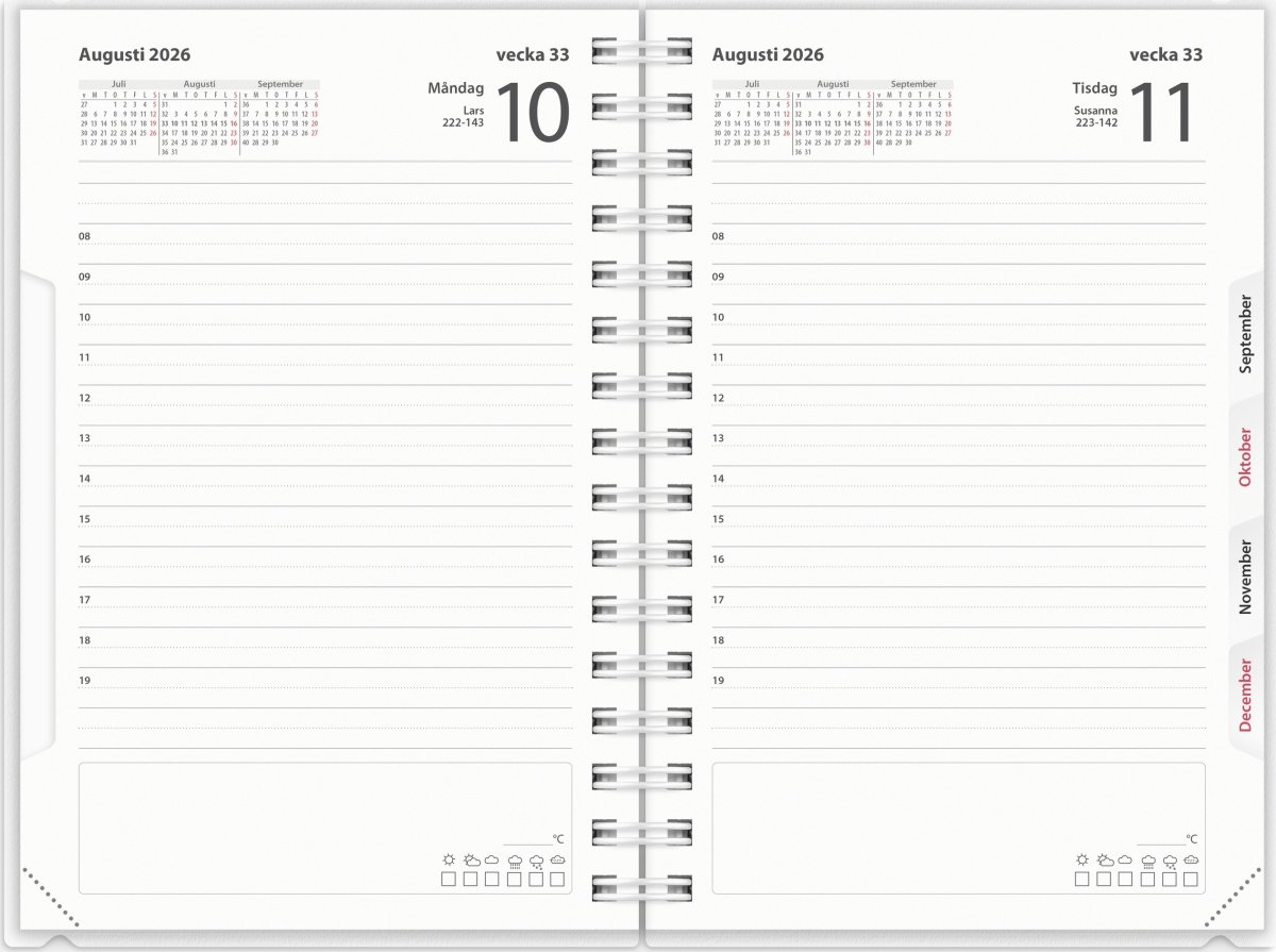 Burde 2026 Kalender, Dagbok 4i1