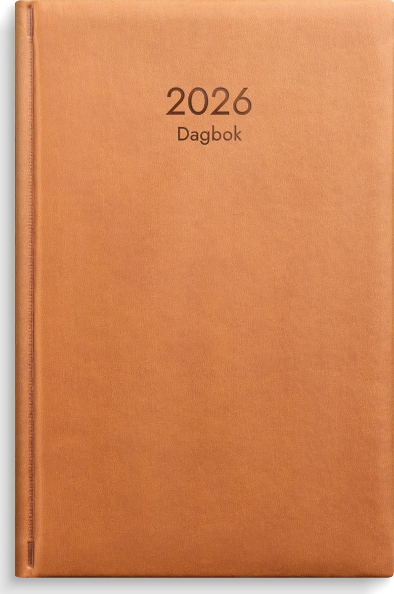 Burde 2026 Kalender, Dagbok, Cognac, konstläder
