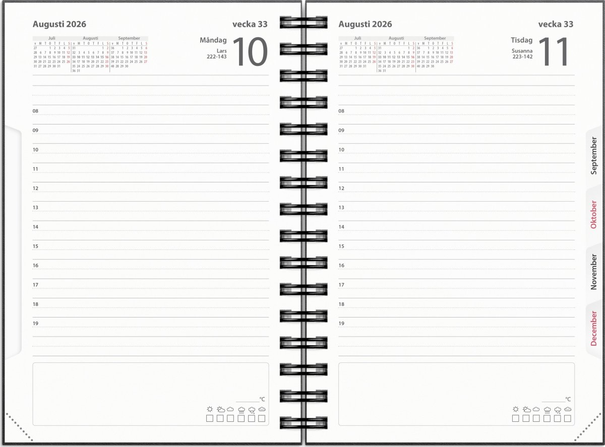 Burde 2026 Kalender, Dagbok Country