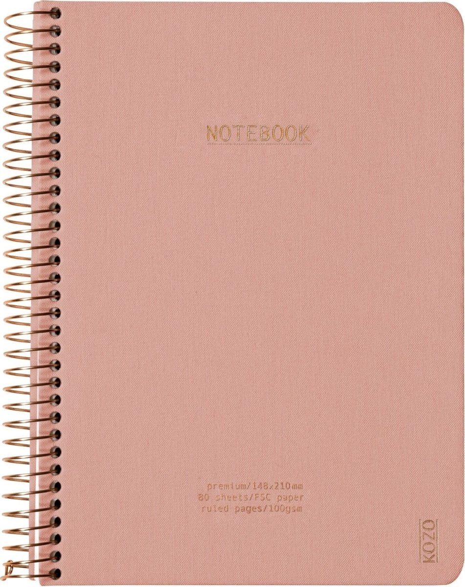 Kozo Premium Anteckningsbok, A5, Linj., MutedBlush