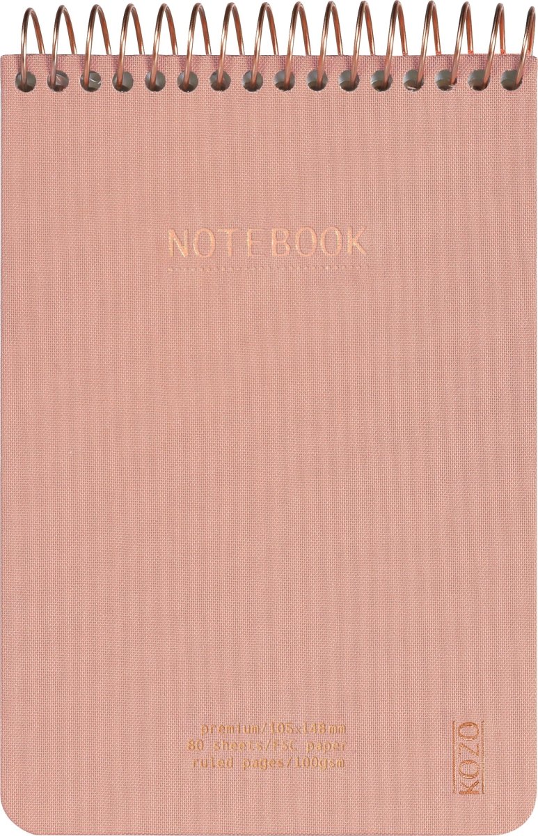 Kozo Premium Anteckningsbok, A6, Linj., MutedBlush