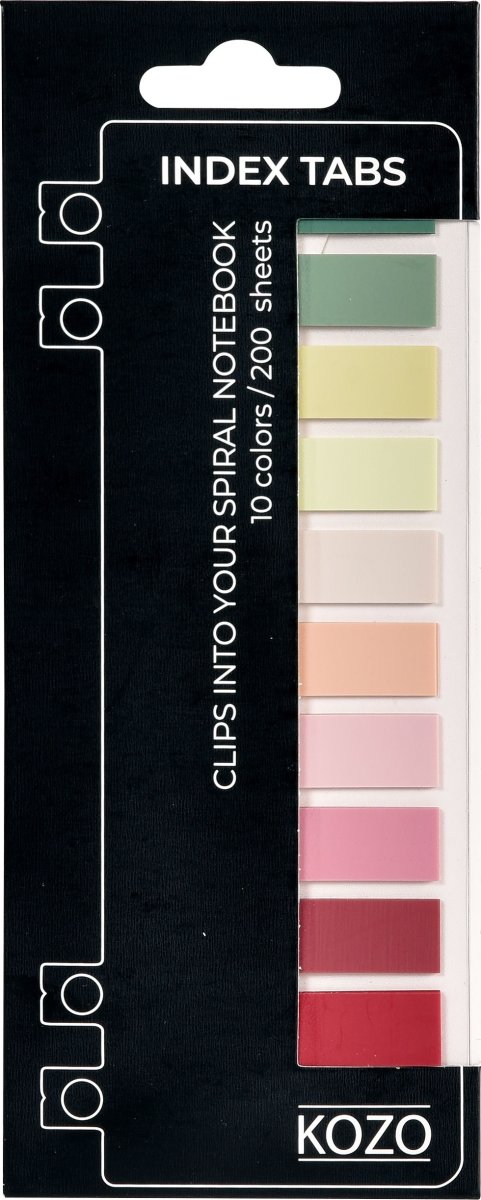 Kozo Indexflikar | 200 st. | 10 färger Blush