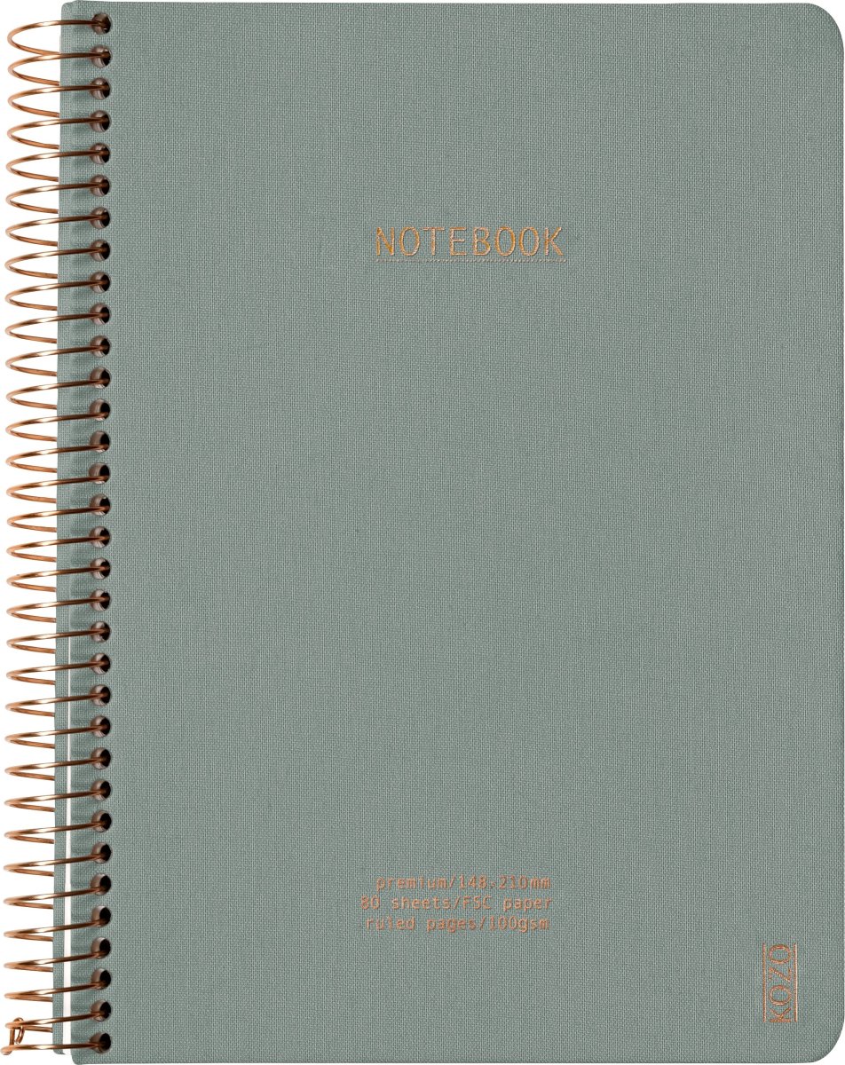 Kozo Premium Anteckningsbok, A5, Linj., Aloe Vera