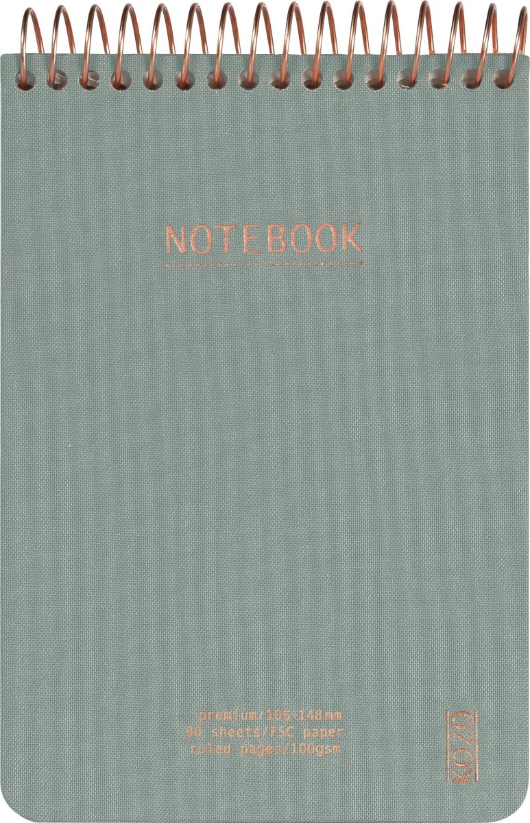 Kozo Premium Anteckningsbok, A6, Linj., Aloe Vera