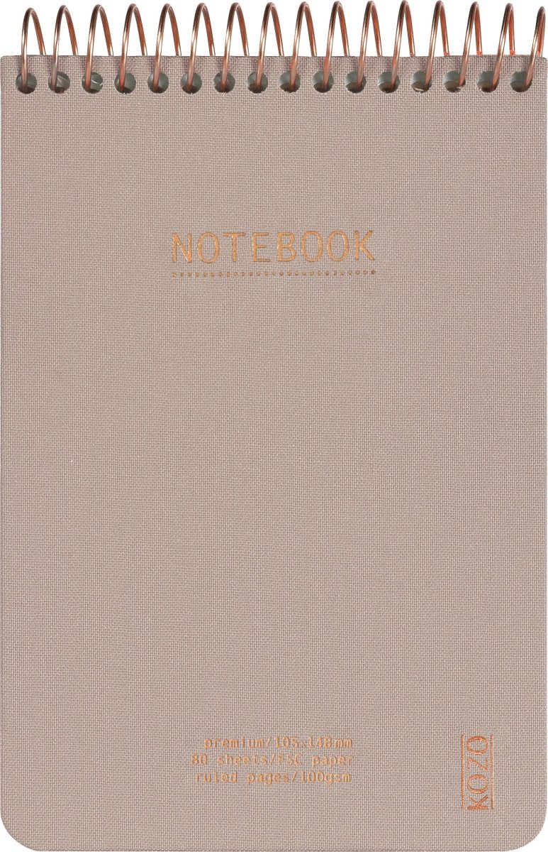 Kozo Premium Anteckningsbok | A6 | Linjerat | Sand