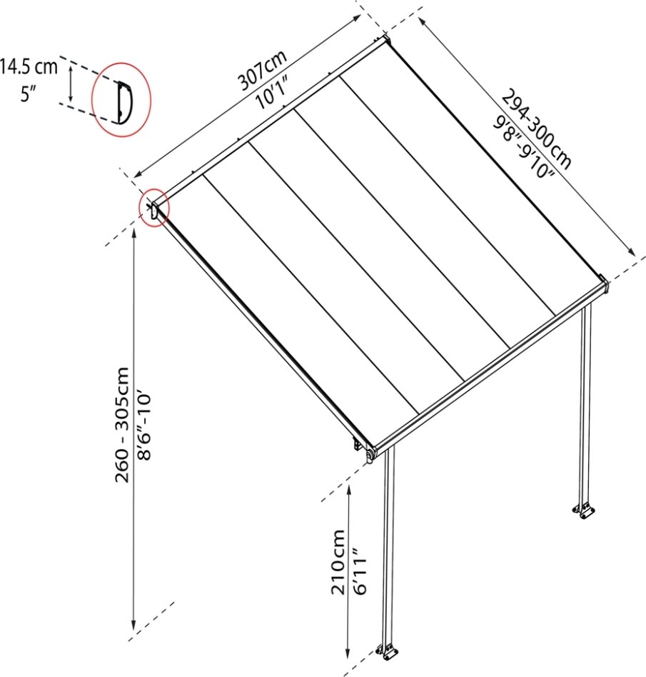 Palram Canopia Feria övertäckning, 9 m2, vit