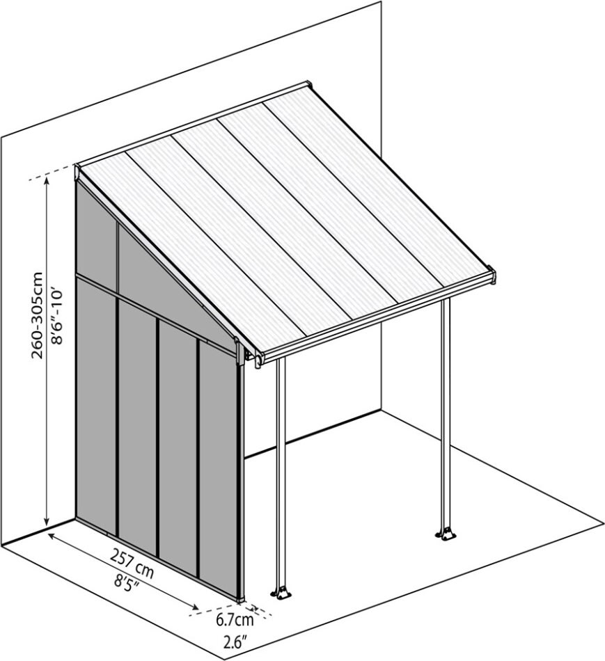 Palram Canopia Feria Sidovägg, 3 m, vit