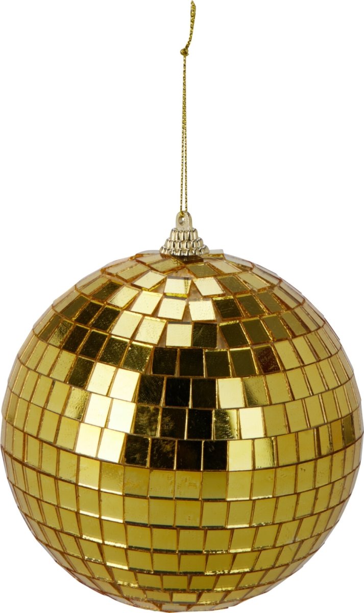 Spegelkula, glas, 11,6 cm, guld
