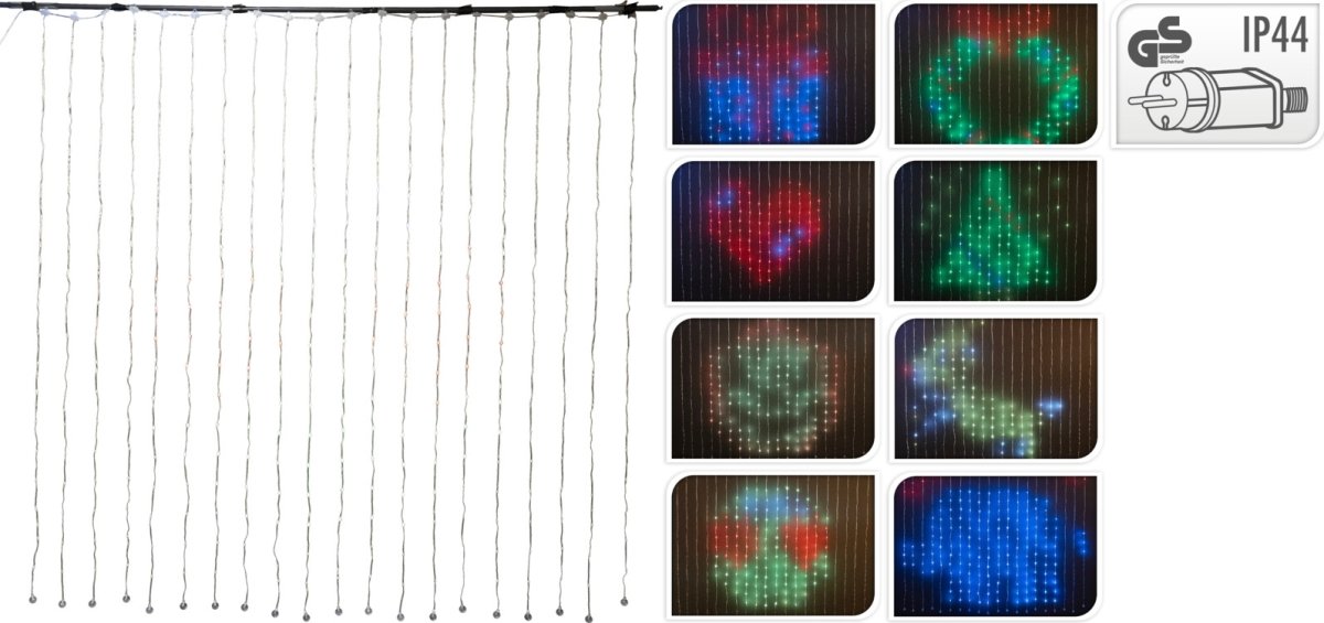 Gardinslinga, 400 LED, 200x200 cm