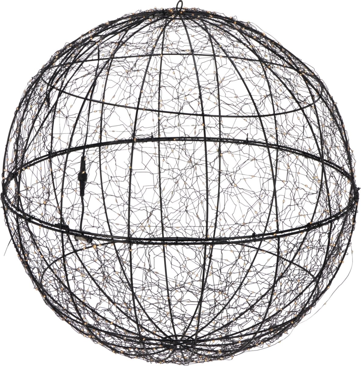 Kula i metall med 960 mikro LED, 58 cm, svart