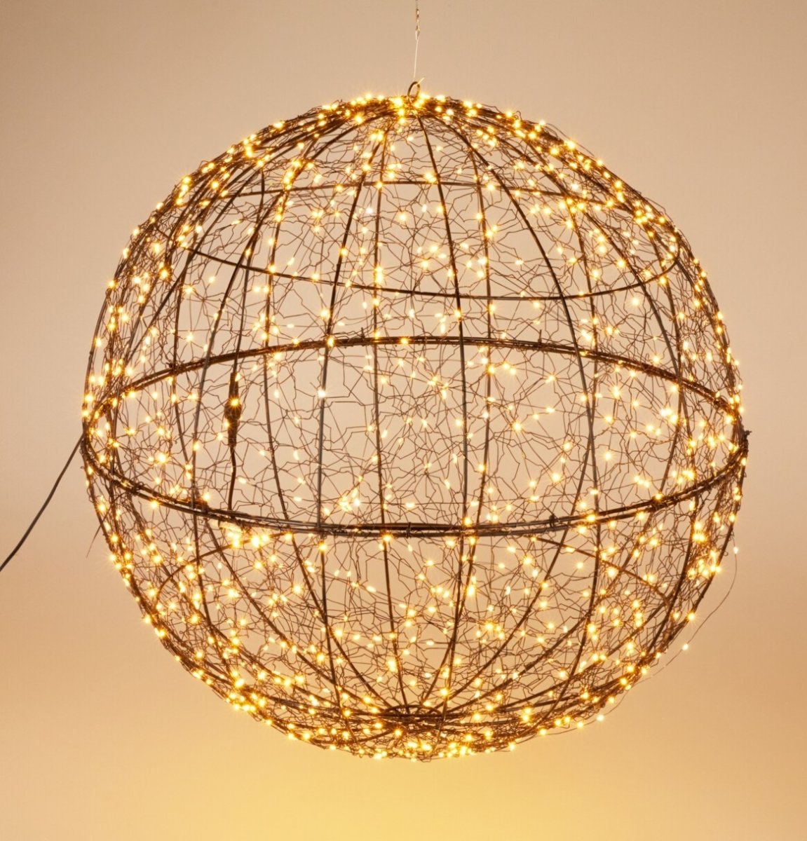 Kula i metall med 960 mikro LED, 58 cm, svart