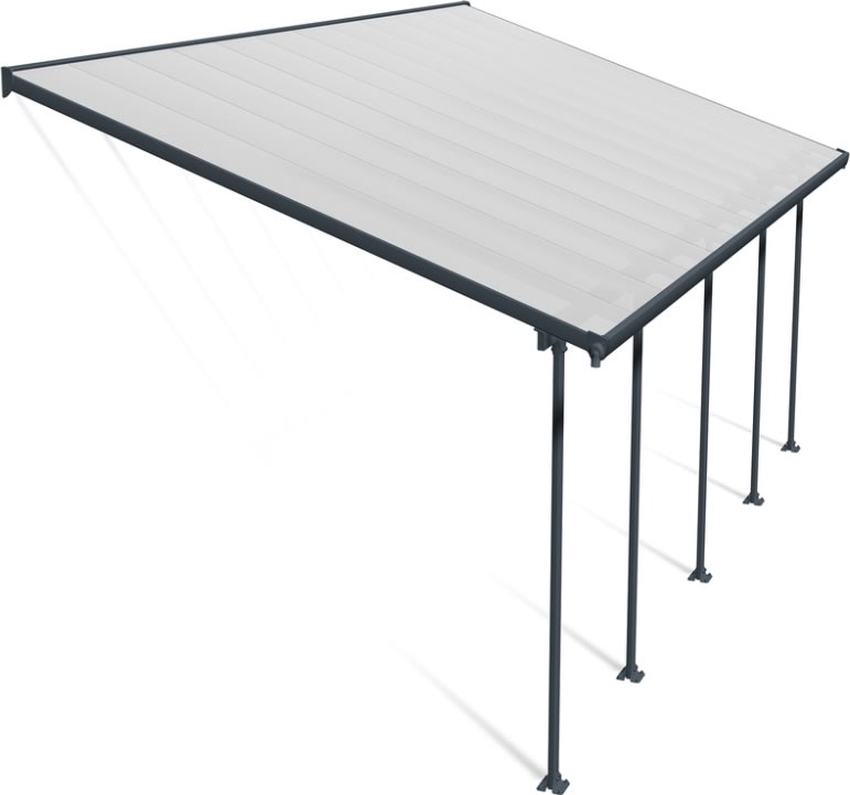 Palram Canopia Feria skärmtak, 4x7,8m, grå