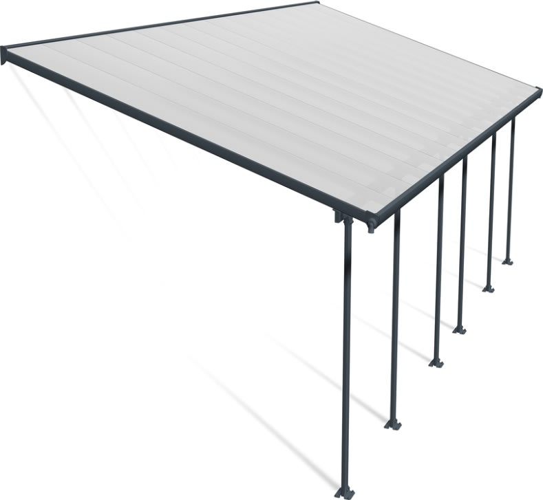 Palram Canopia Feria skärmtak, 4x8,5m, grå