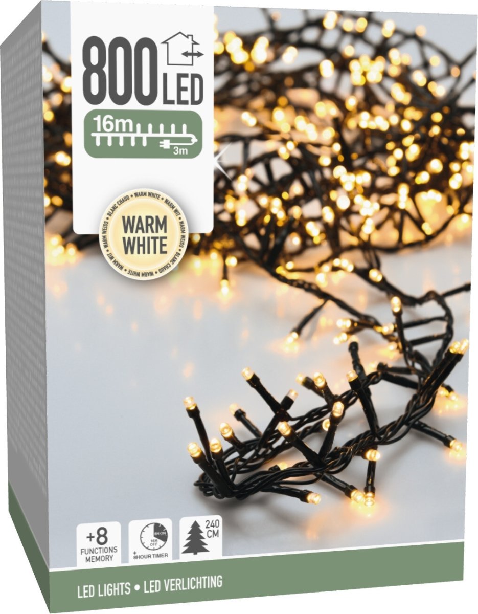 Ljusslinga m/800 LED, 16 meter, varmvit