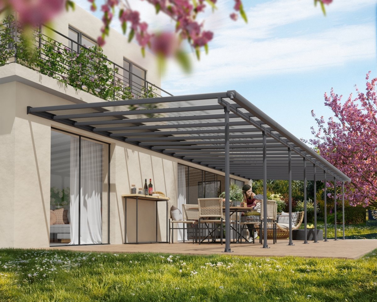 Palram Canopia Feria skärmtak, 4x12,1m, grå