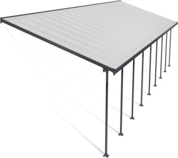 Palram Canopia Feria skärmtak, 4x12,7m, grå