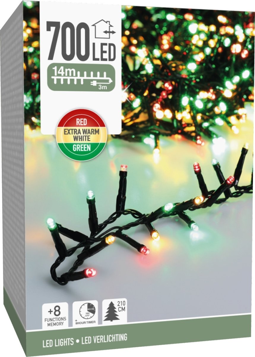 Ljusslinga m/700 LED, 14 meter, flerfärgad