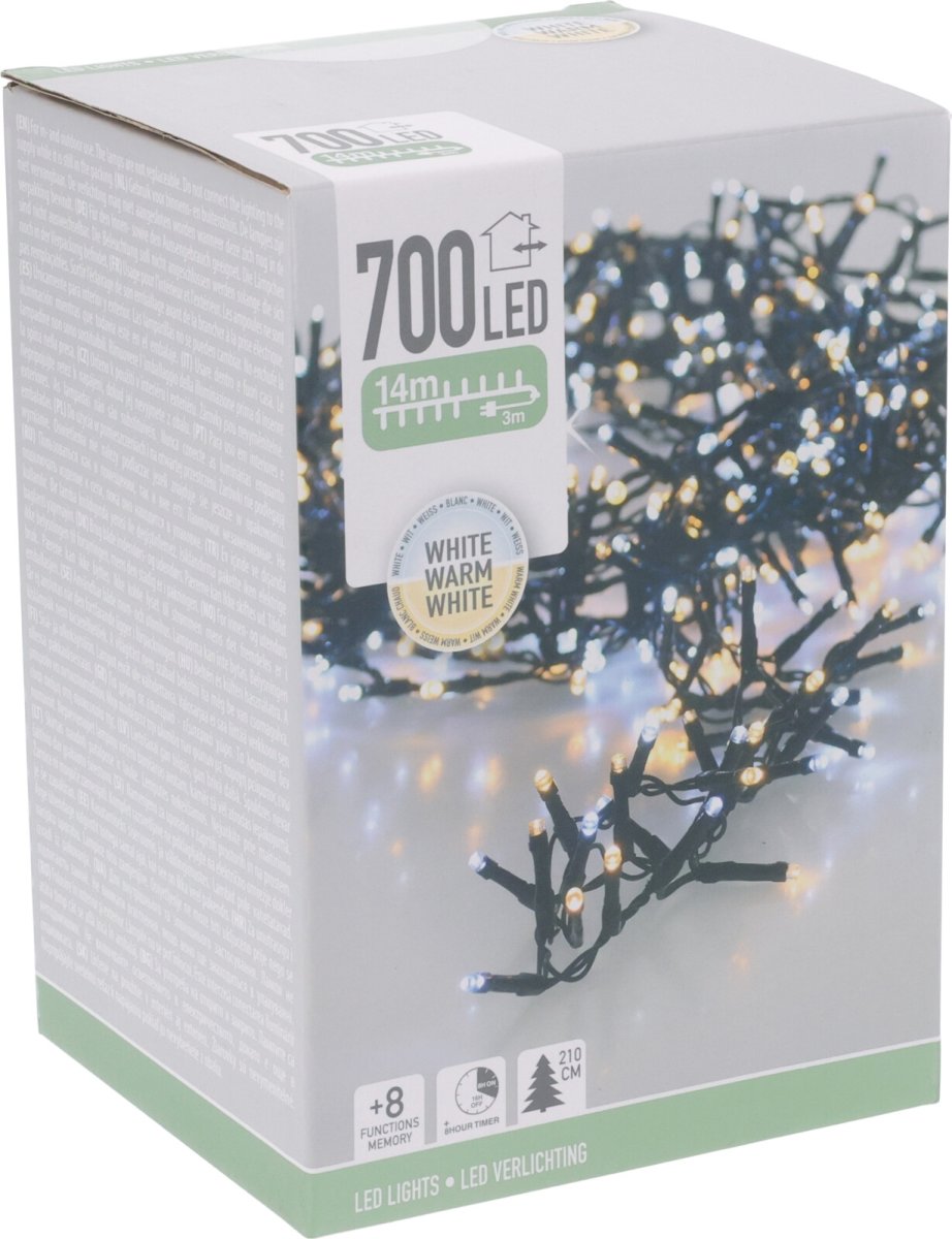 Cluster Ljusslinga m/700 Mikro LED, 14M, 2 färgad