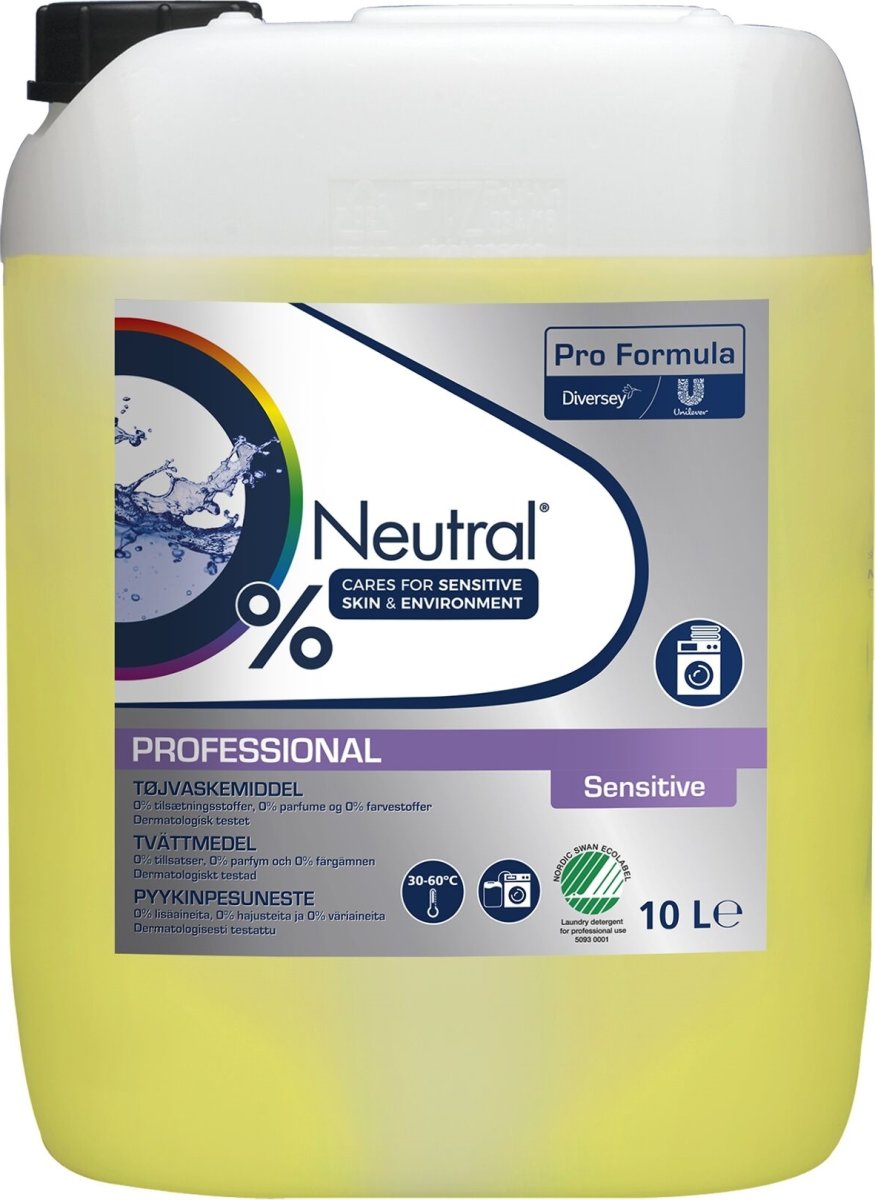 Neutral Pro flytande tvättmedel, Sensitive, 10L