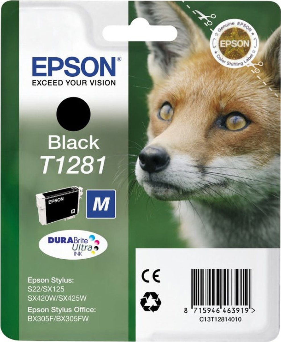 Bläckpatron Epson nr T1281/C13T12814012 Svart 170