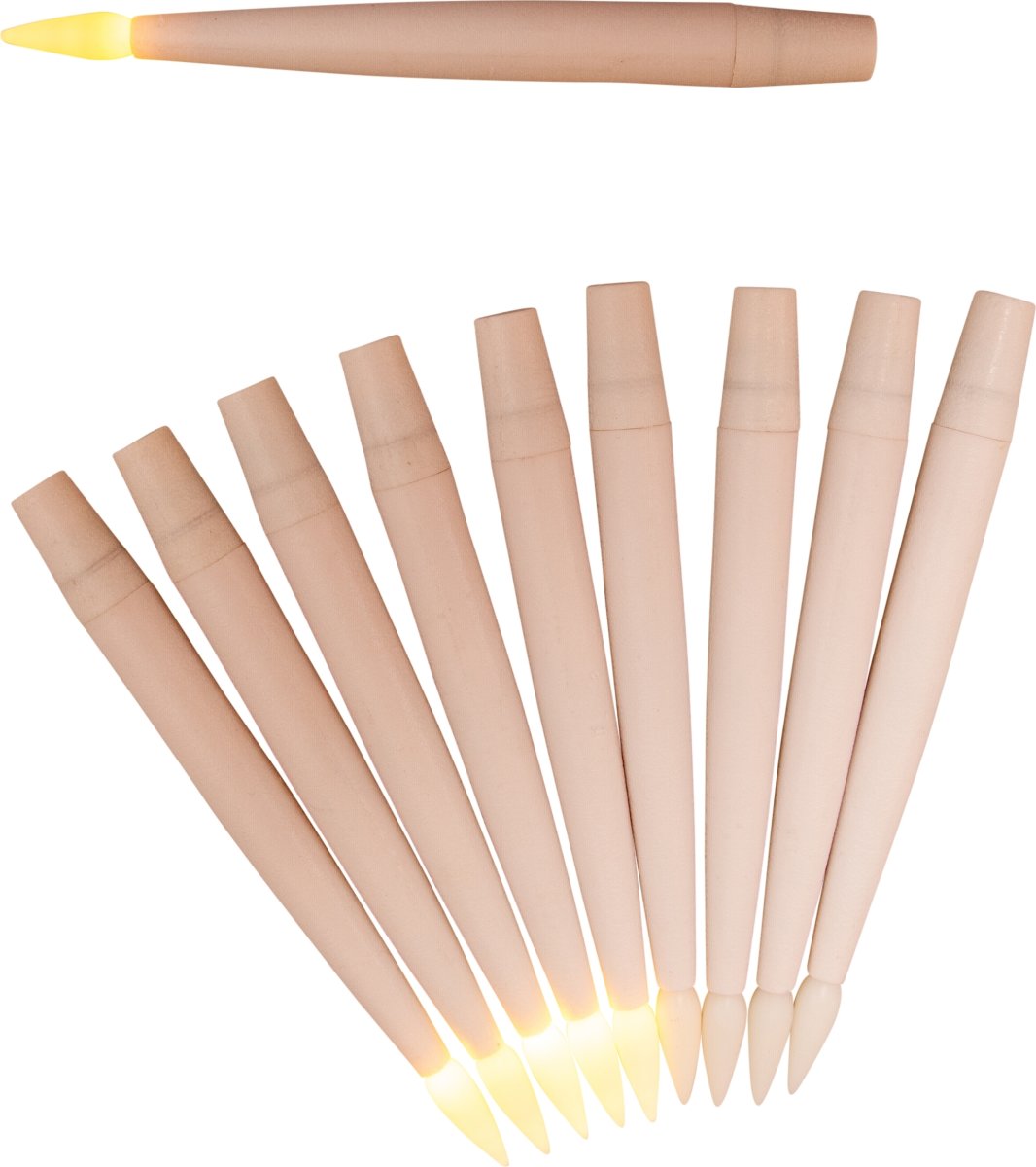 Set m/10 st LED Julgransljus, H2,8xØ1,5cm, vit