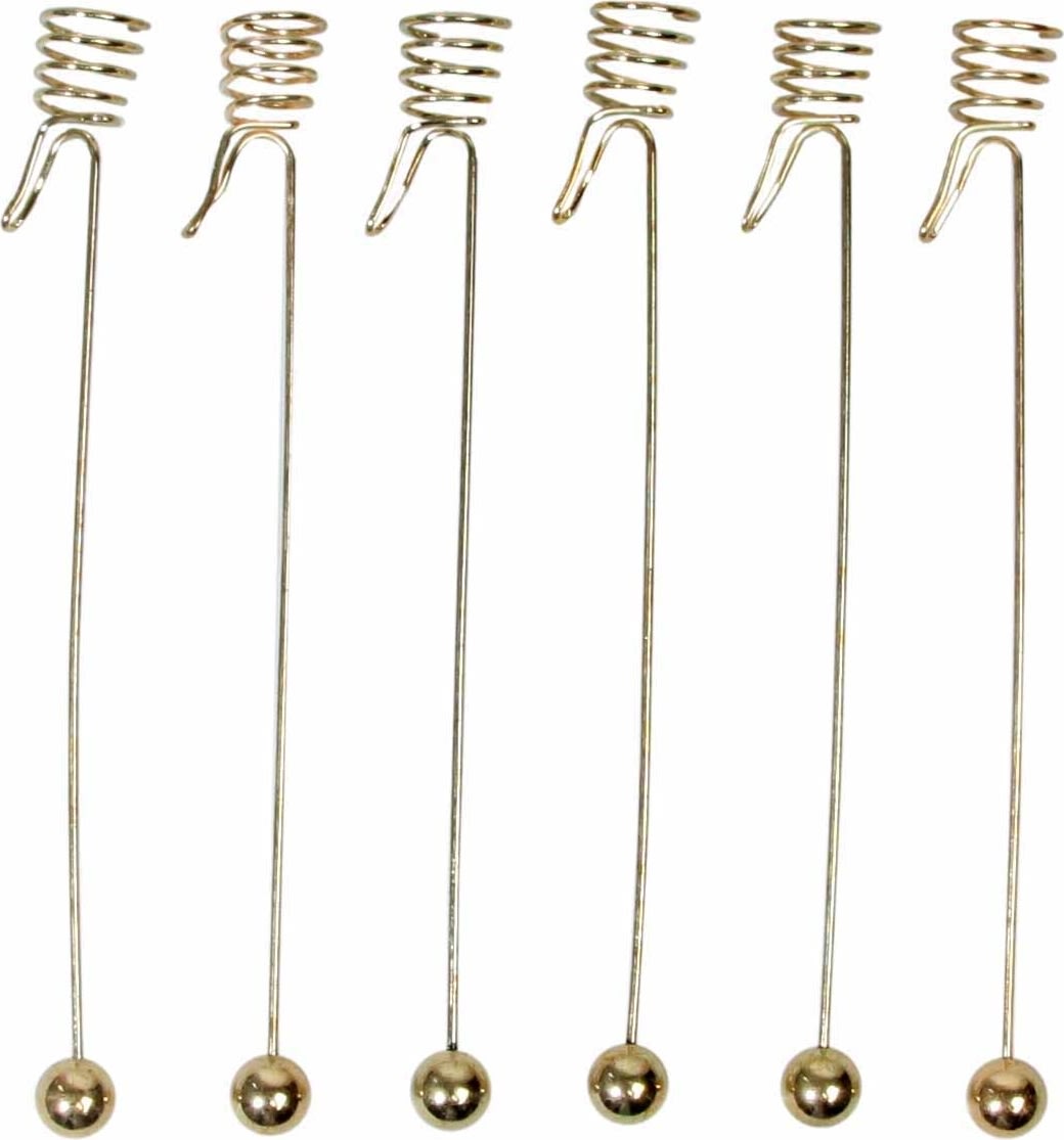Julljushållare 6st, H 16,7xØ 1,1cm, guld