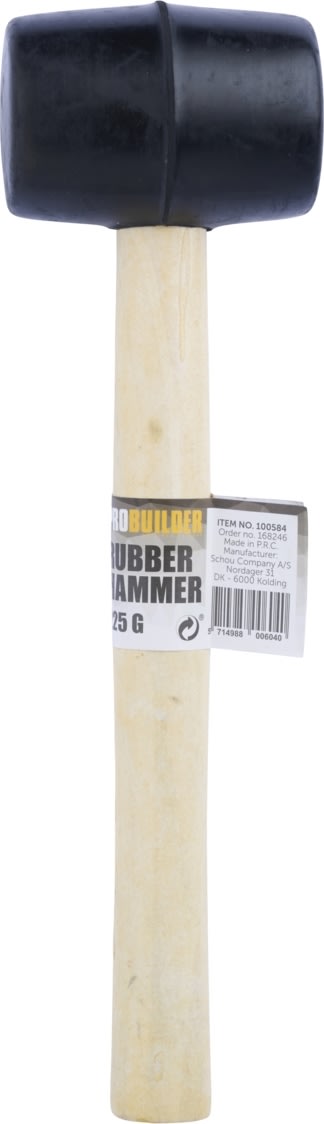 Probuilder Gummiklubba, svart/trä, 225 g.