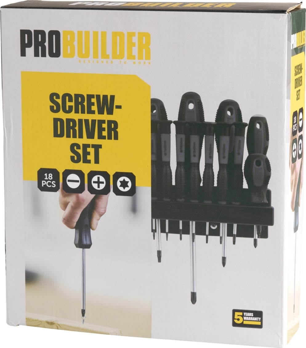 Probuilder Skruvmejselsats 18 st.